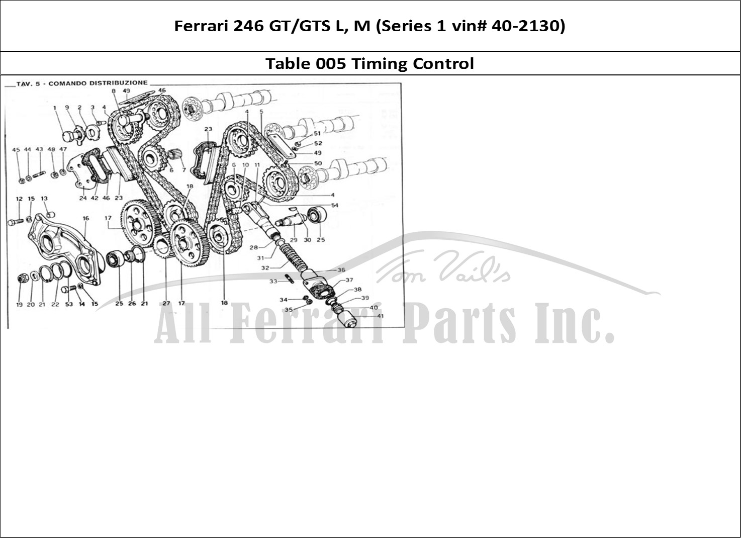 Ferrari Parts Ferrari 246 GT Series 1 Page 005 Timing Control