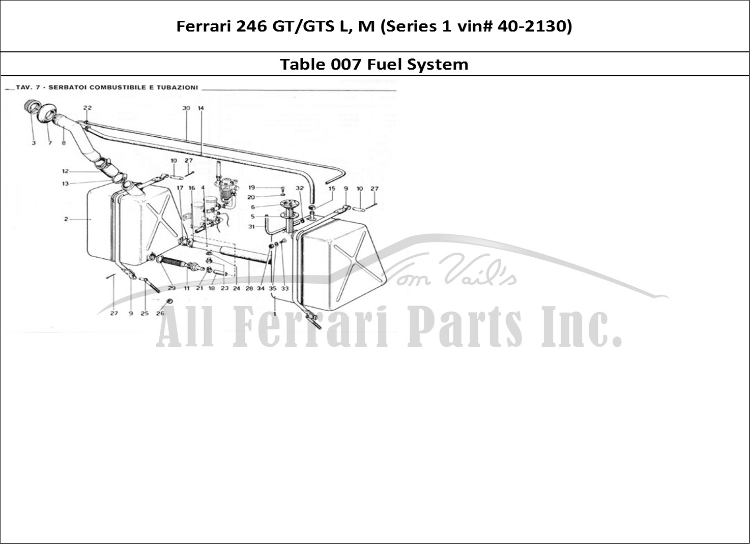 Ferrari Parts Ferrari 246 GT Series 1 Page 007 Fuel System