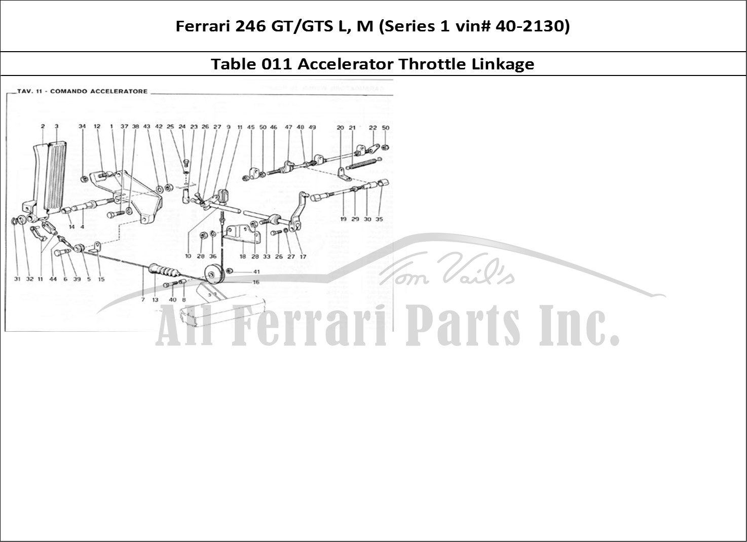 Ferrari Parts Ferrari 246 GT Series 1 Page 011 Throttle Control