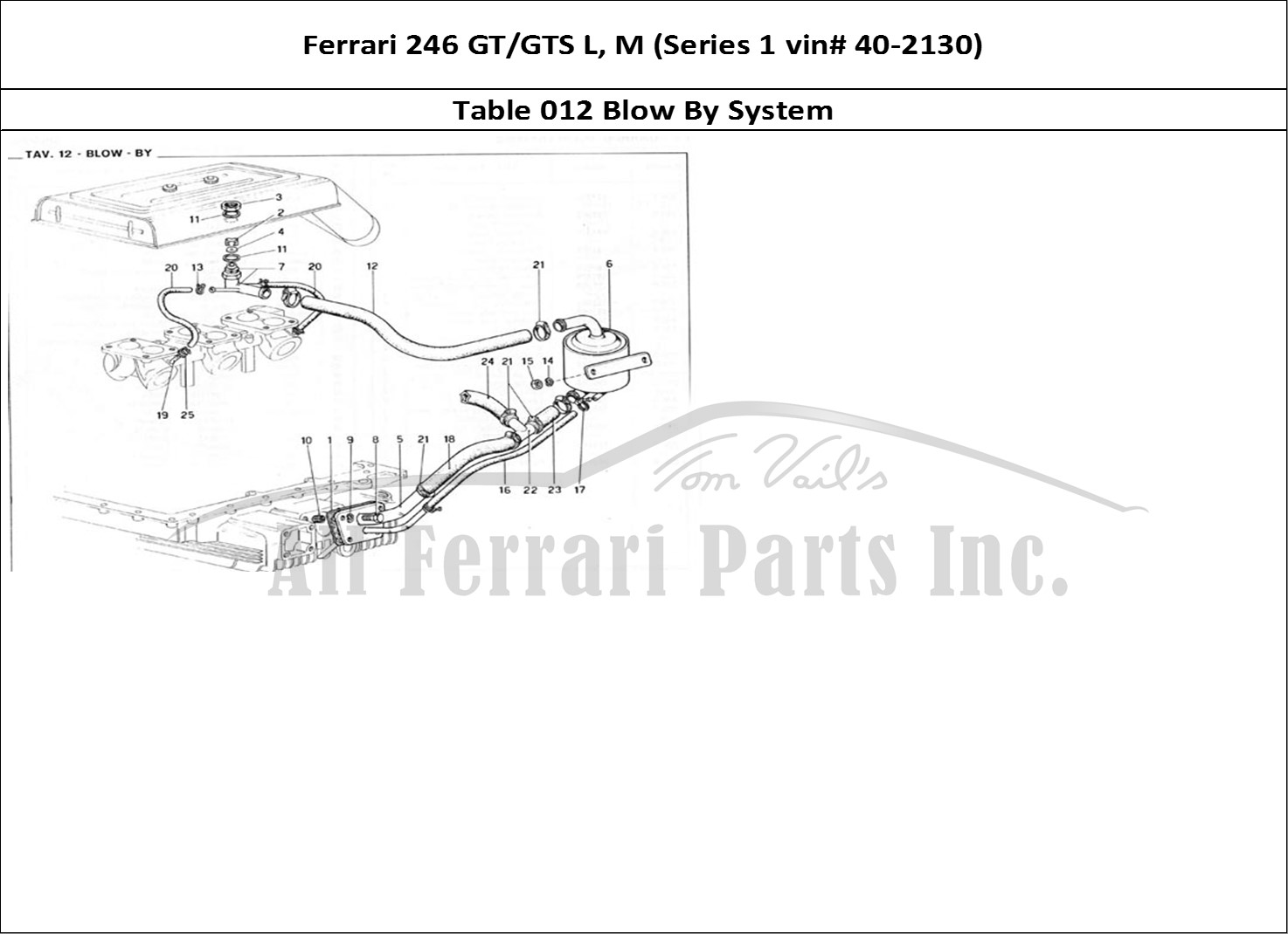 Ferrari Parts Ferrari 246 GT Series 1 Page 012 Blow By System
