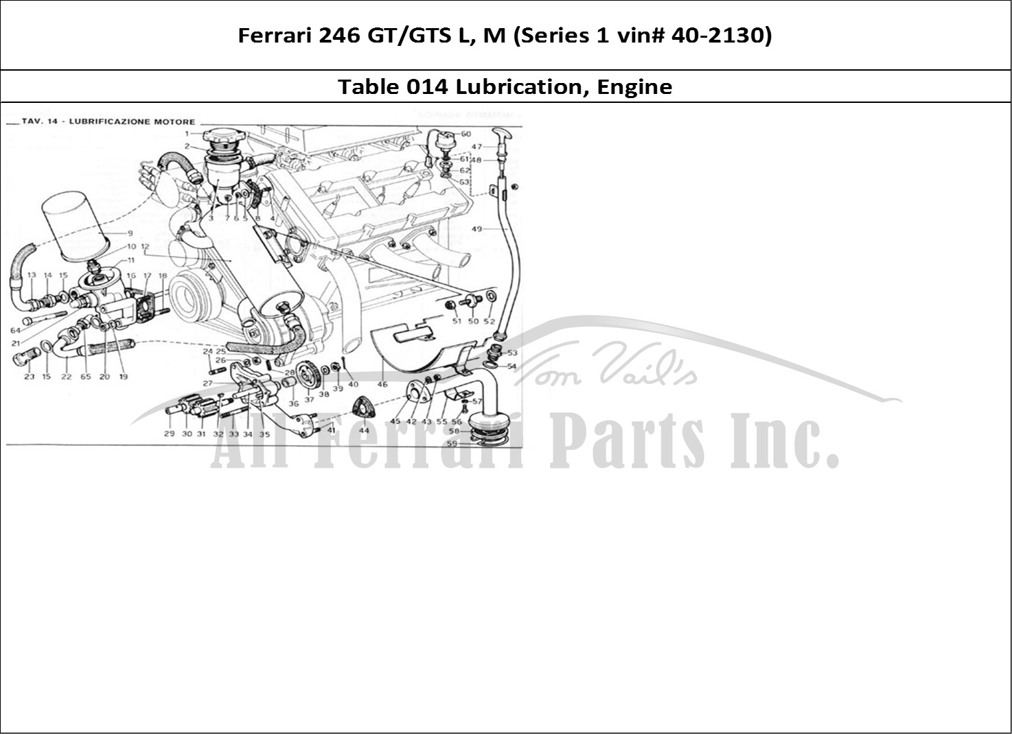 Ferrari Parts Ferrari 246 GT Series 1 Page 014 Engine Lubrication