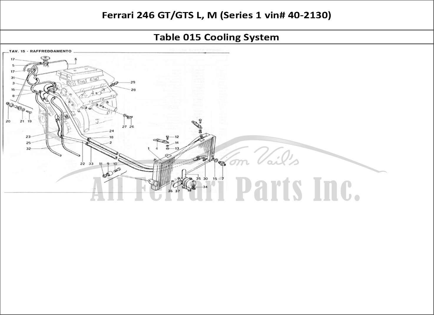 Ferrari Parts Ferrari 246 GT Series 1 Page 015 Cooling System
