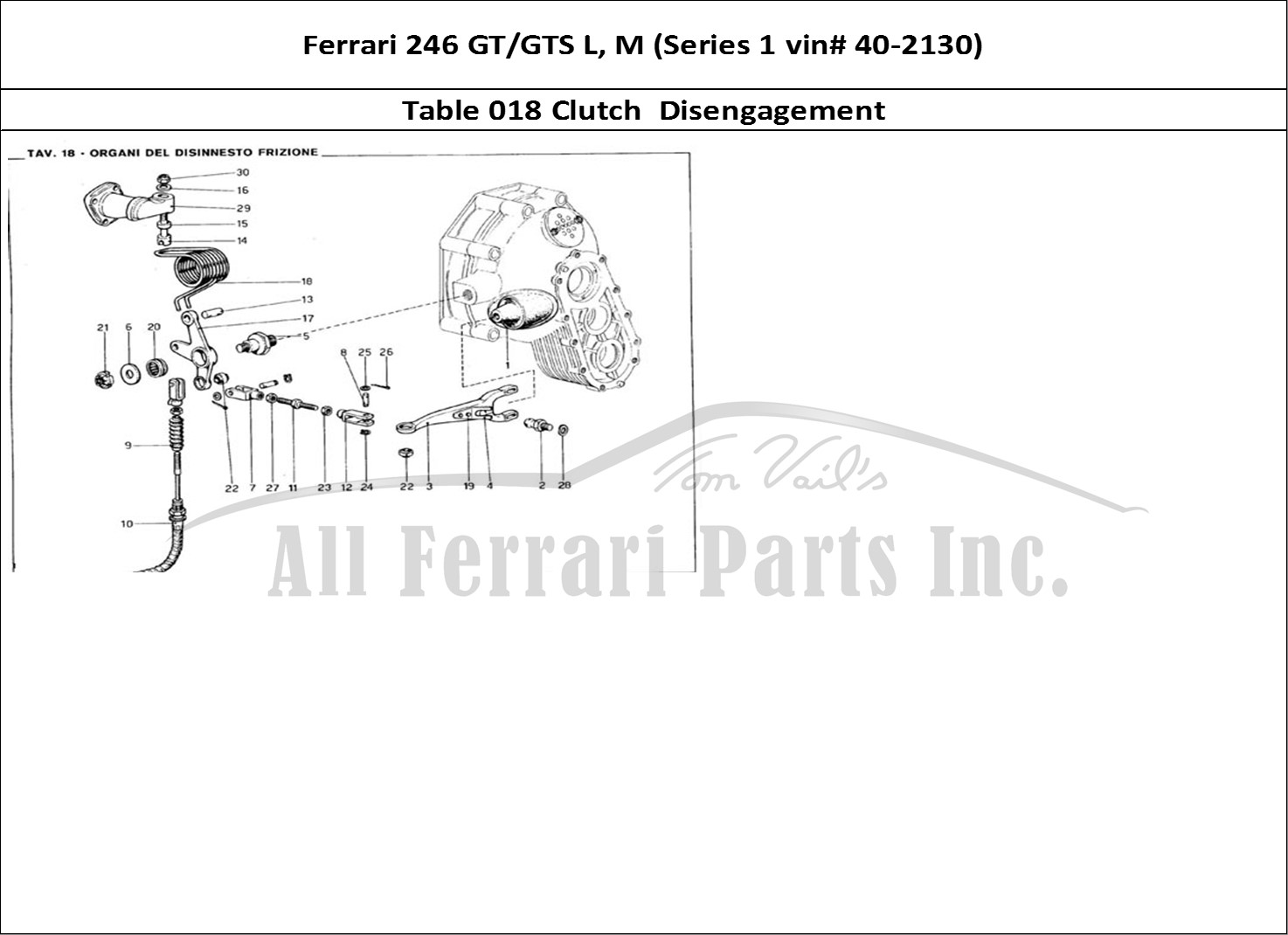 Ferrari Parts Ferrari 246 GT Series 1 Page 018 Clutch Disengagement