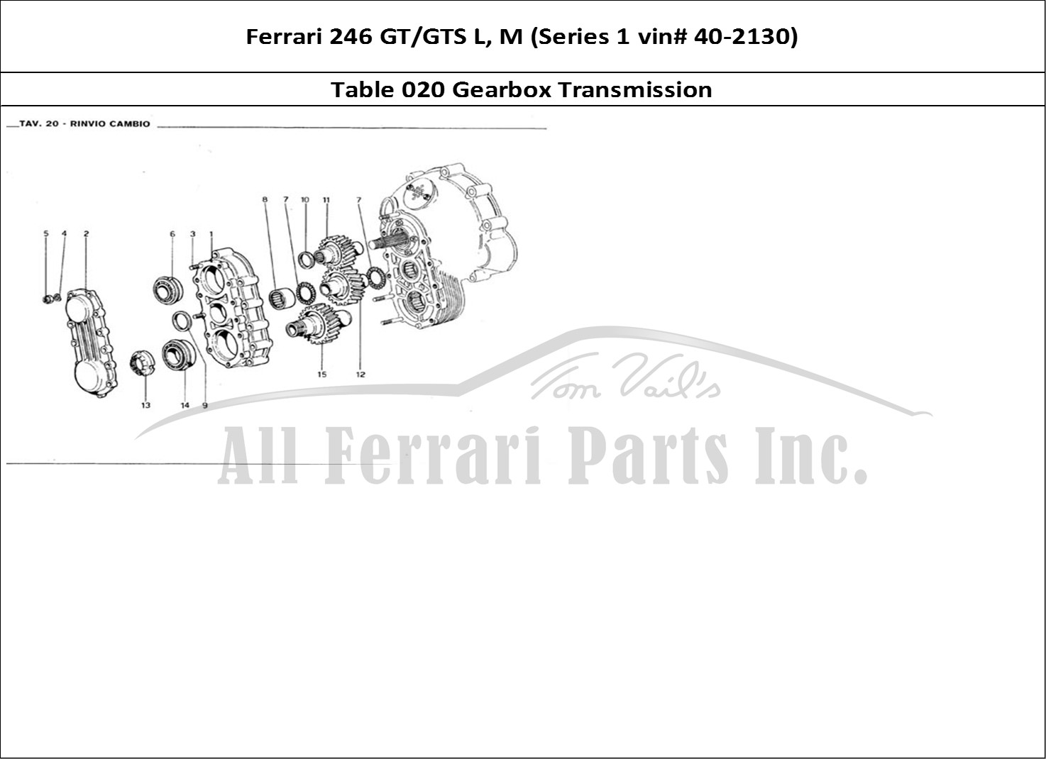Ferrari Parts Ferrari 246 GT Series 1 Page 020 Gearbox Transmission