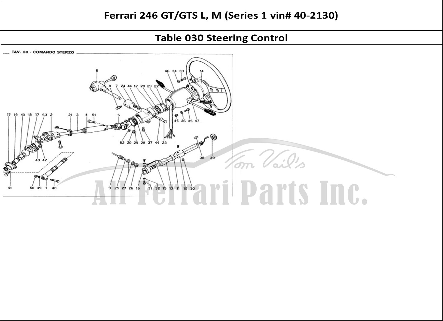 Ferrari Parts Ferrari 246 GT Series 1 Page 030 Steering Control