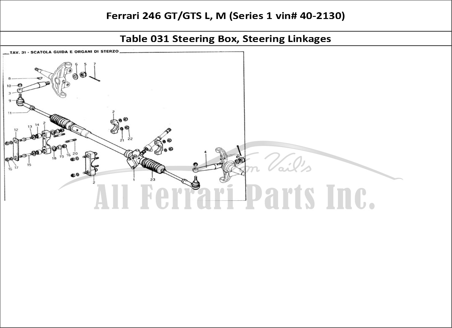 Ferrari Parts Ferrari 246 GT Series 1 Page 031 Steering Box & Steering L