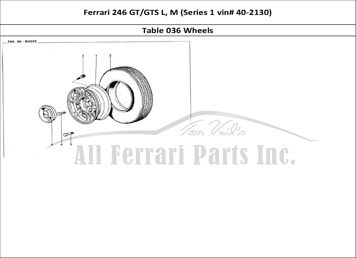 Ferrari Parts Ferrari 246 GT Series 1 Page 036 Wheels
