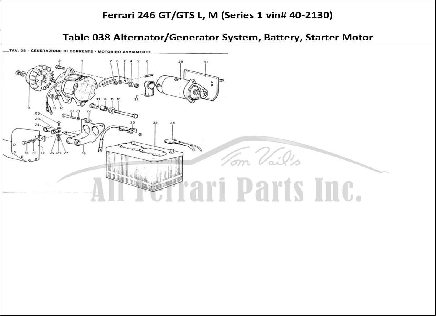 Ferrari Parts Ferrari 246 GT Series 1 Page 038 Current Generating System