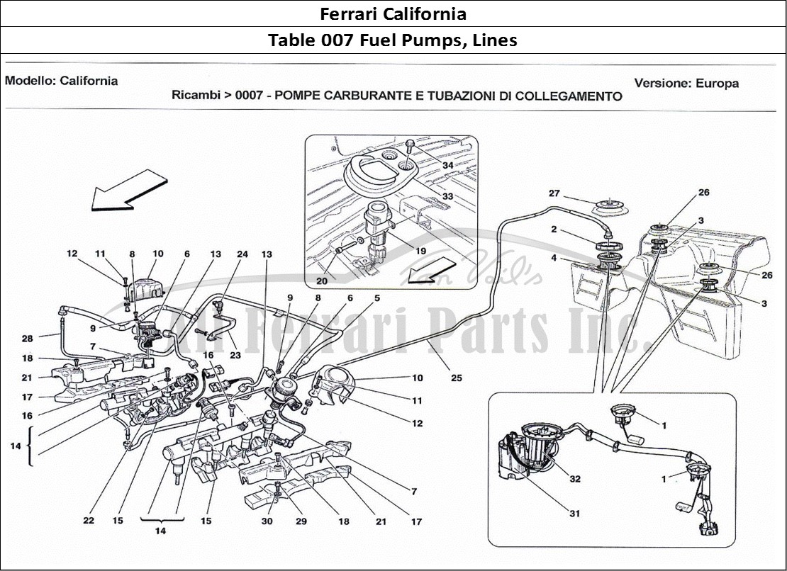 Ferrari Parts Ferrari California Page 007 Fuel Pumps and Connection