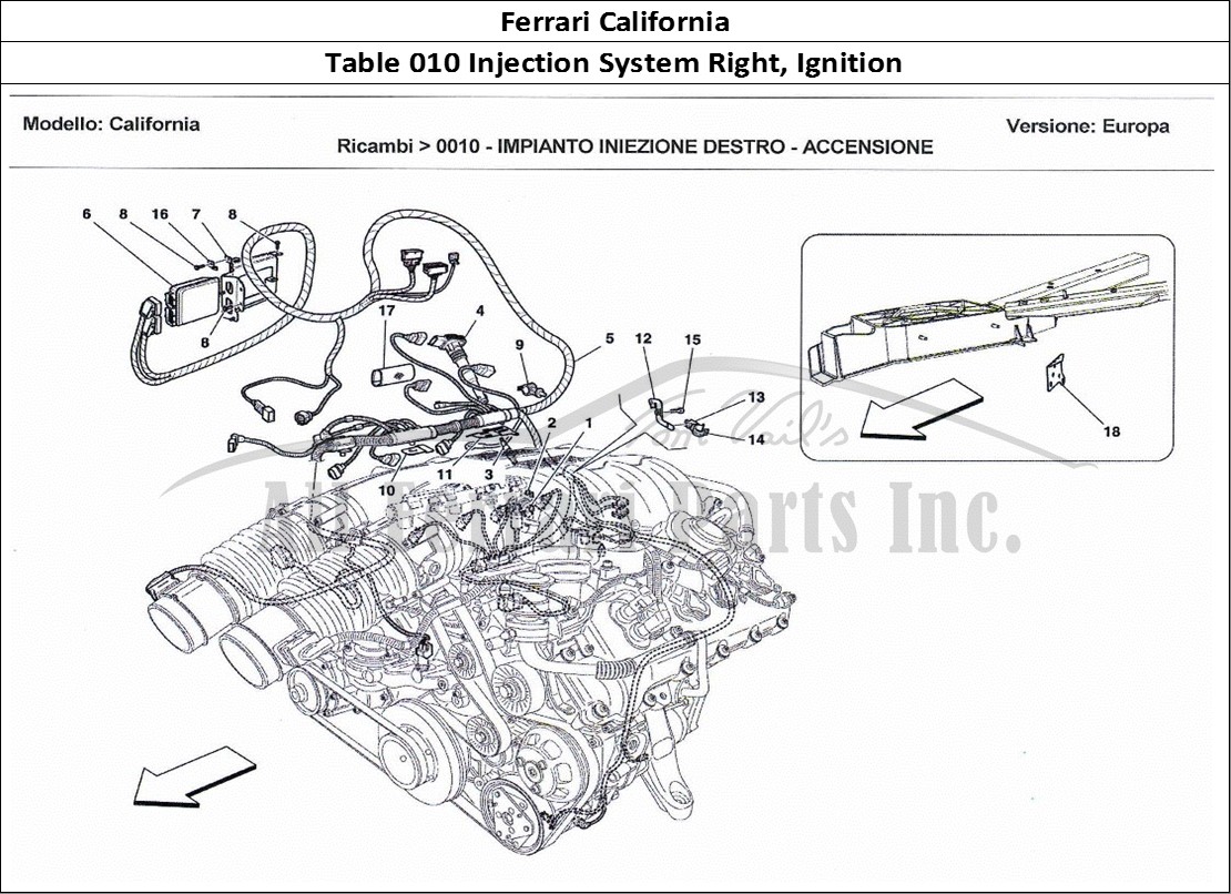 Ferrari Parts Ferrari California Page 010 Right Injection Device -