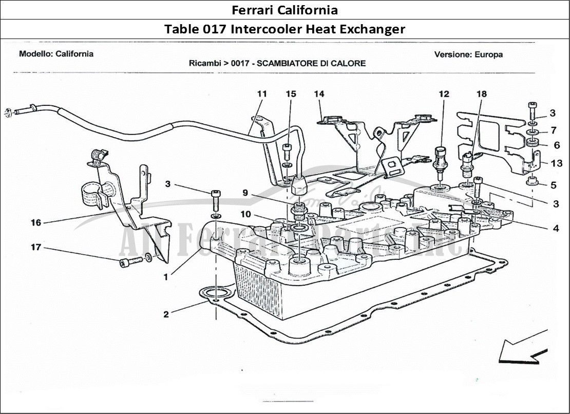 Ferrari Parts Ferrari California Page 017 Heat Exchanger