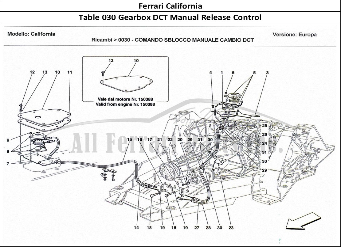 Ferrari Parts Ferrari California Page 030 Manual Release Control fo