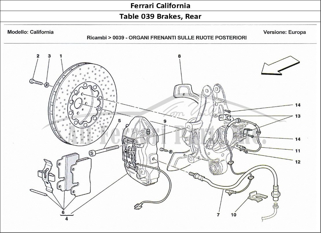 Ferrari Parts Ferrari California Page 039 Rear Braking Devices