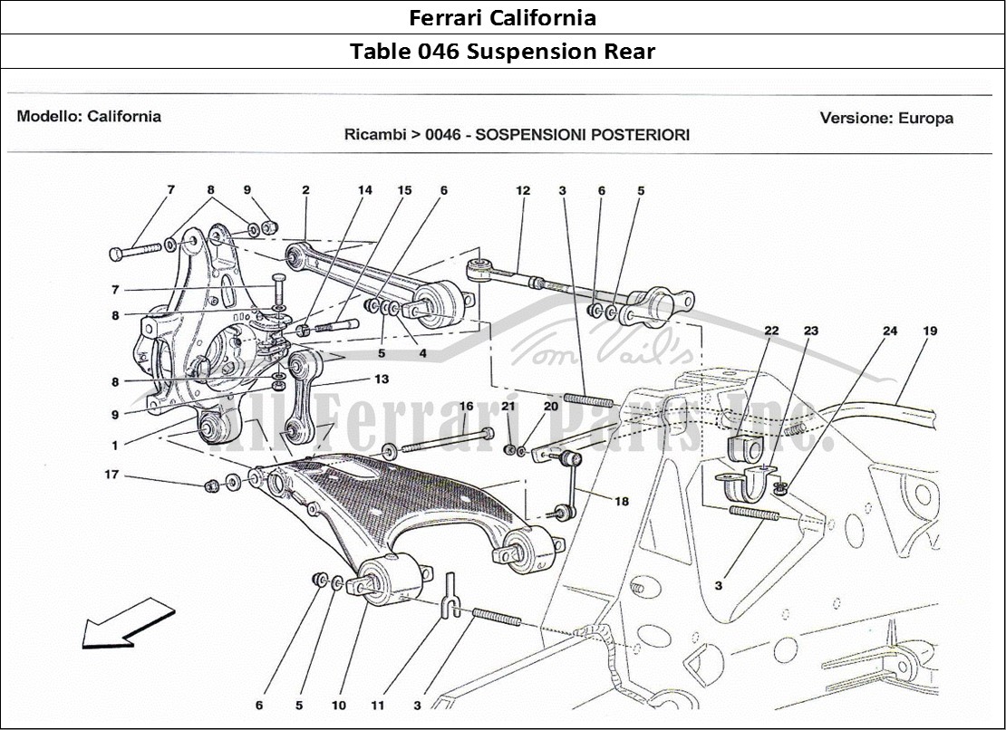 Ferrari Parts Ferrari California Page 046 Rear Suspension