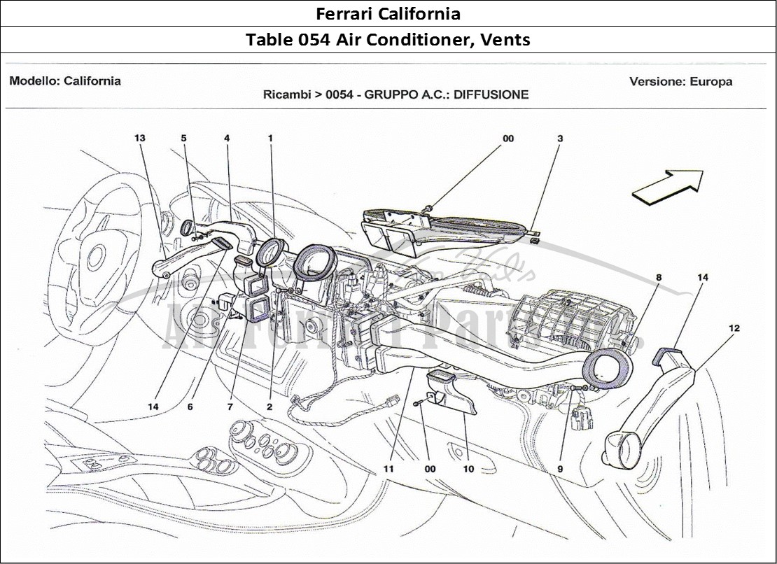 Ferrari Parts Ferrari California Page 054 A.C Unit: Diffusion