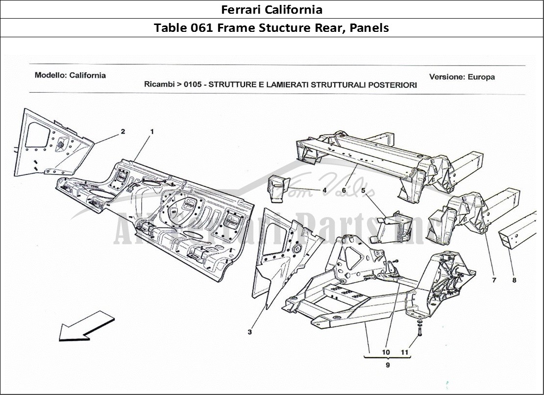 Ferrari Parts Ferrari California Page 061 Rear Structural Frames an
