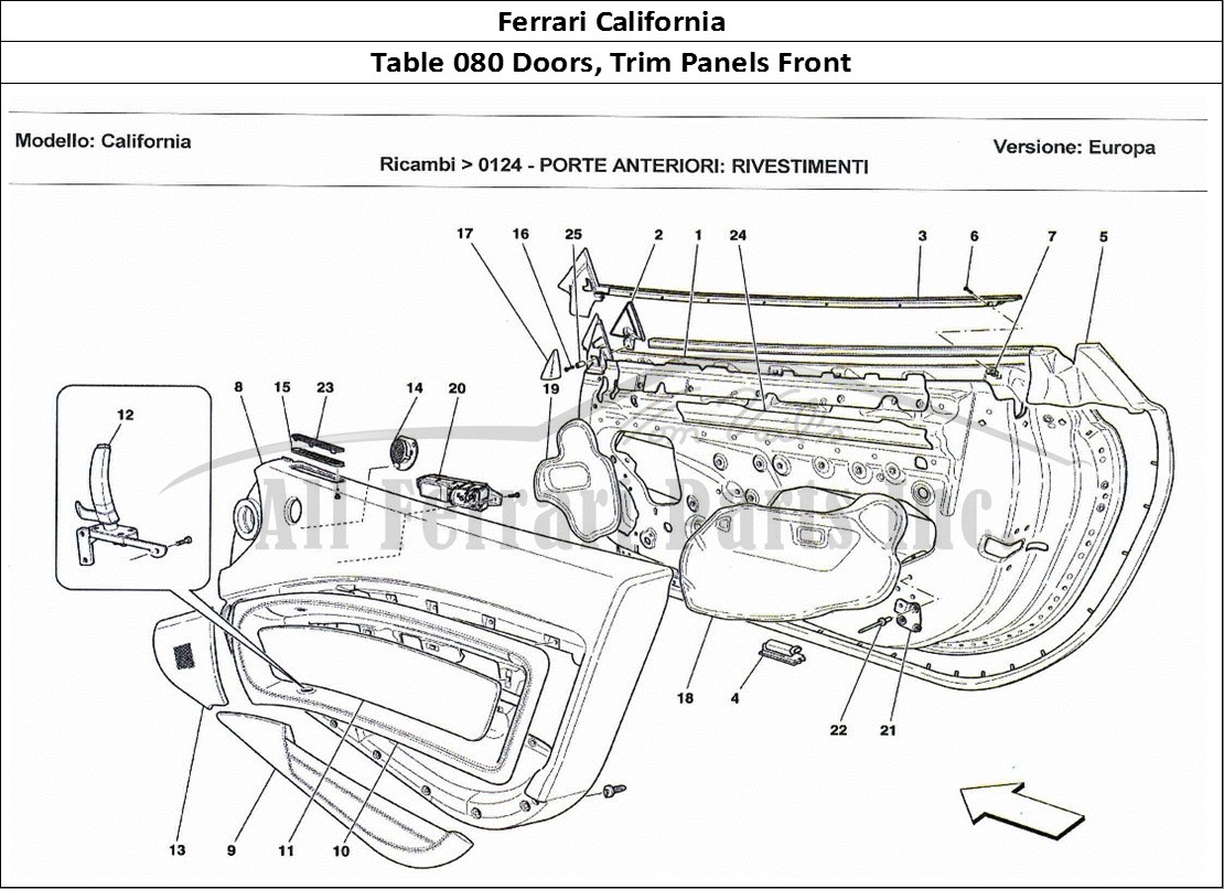 Ferrari Parts Ferrari California Page 080 Front Doors: Trim Panels