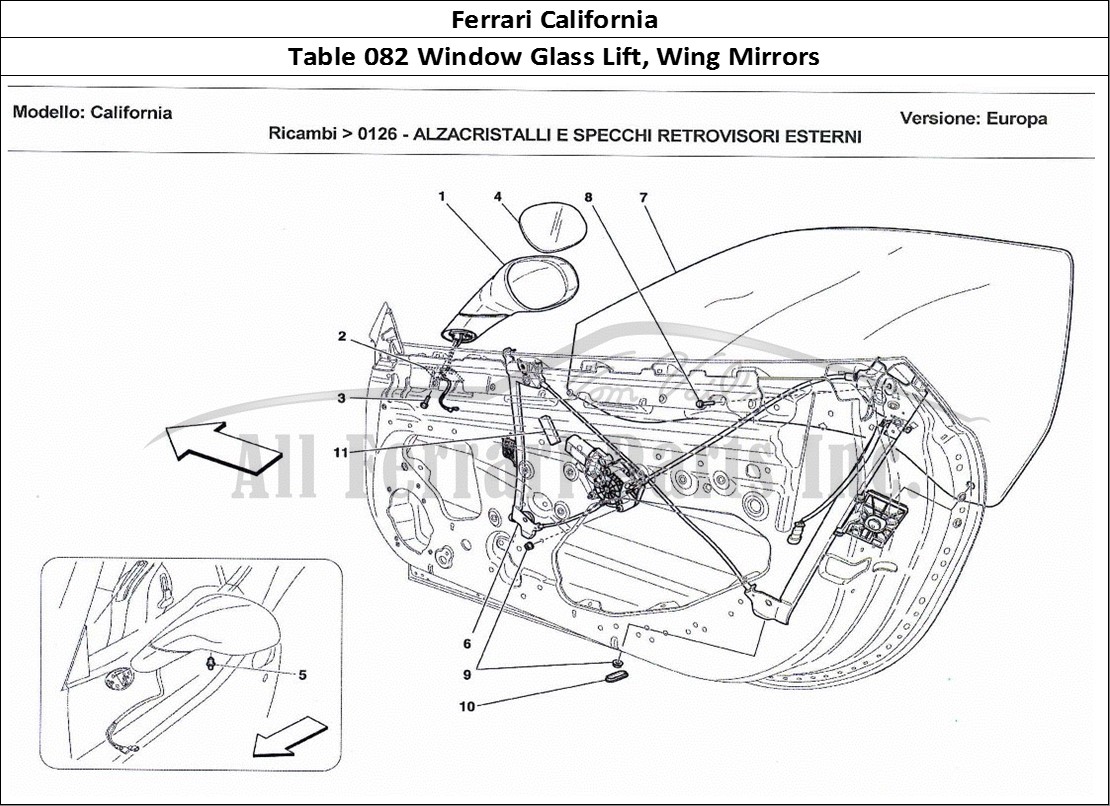 Ferrari Parts Ferrari California Page 082 Glass Lift And Wing Mirro