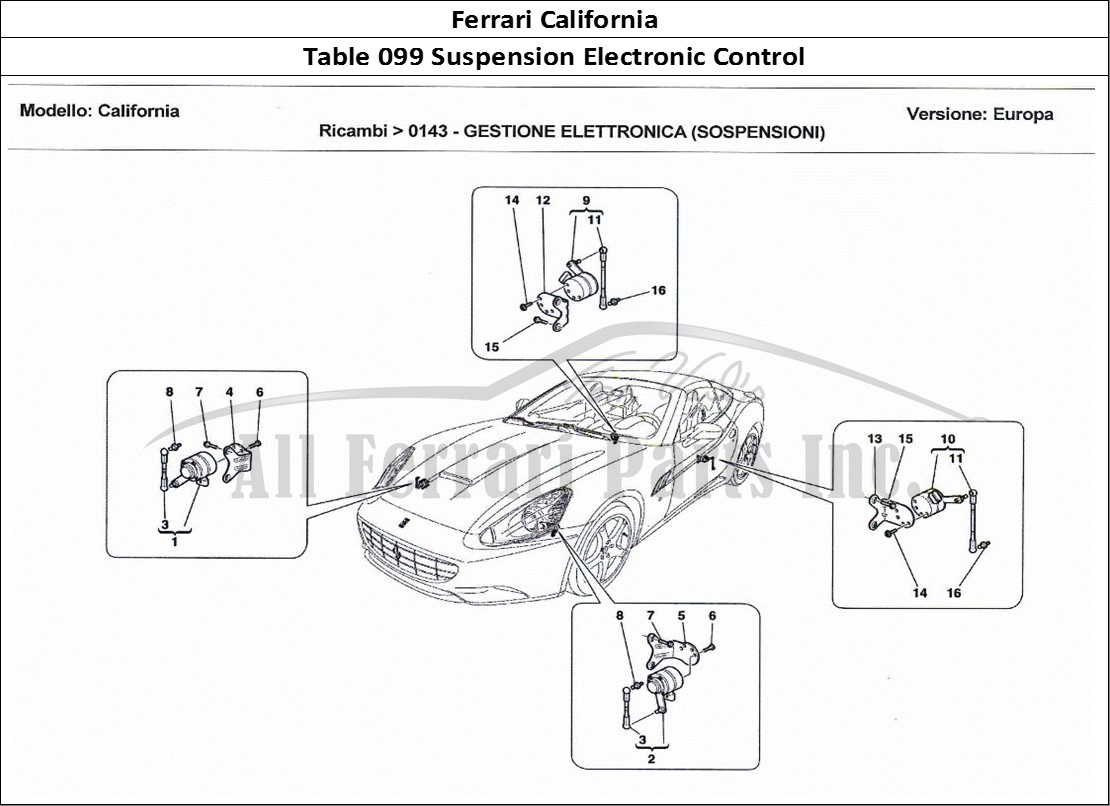 Ferrari Parts Ferrari California Page 099 Electronic Control (Suspe