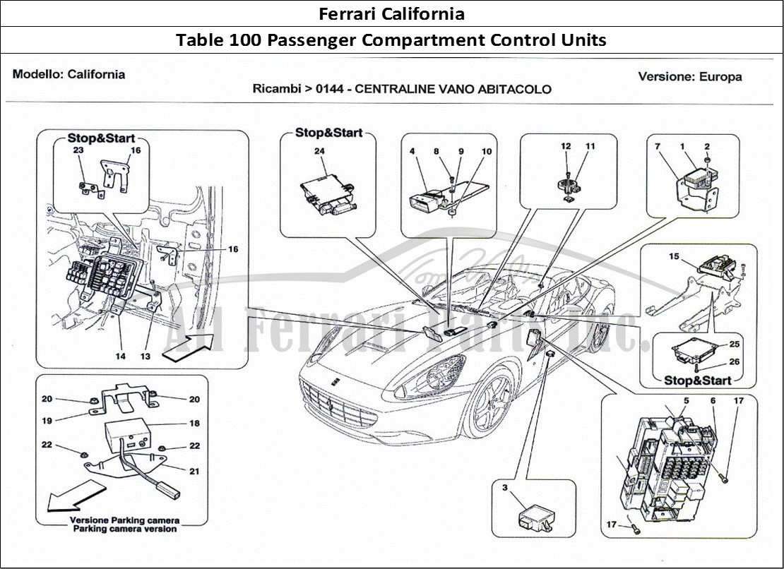 Ferrari Parts Ferrari California Page 100 Passenger Compartment Con
