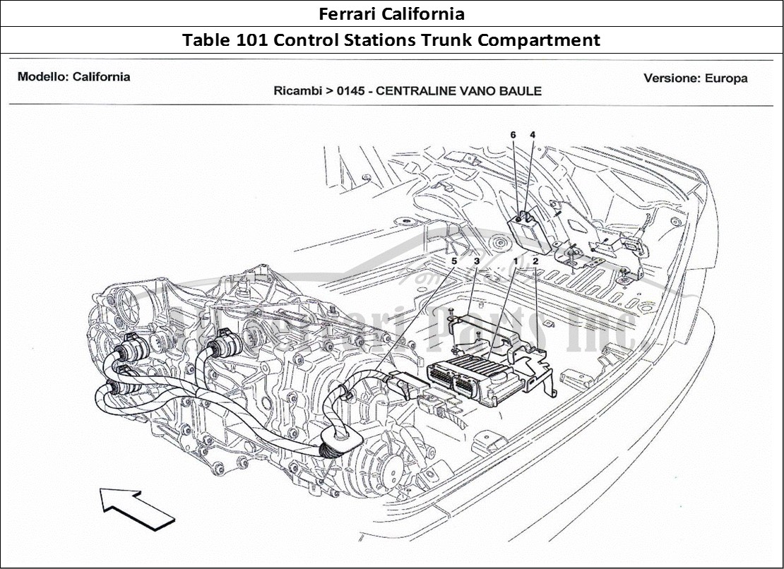 Ferrari Parts Ferrari California Page 101 Trunk Compartment Control