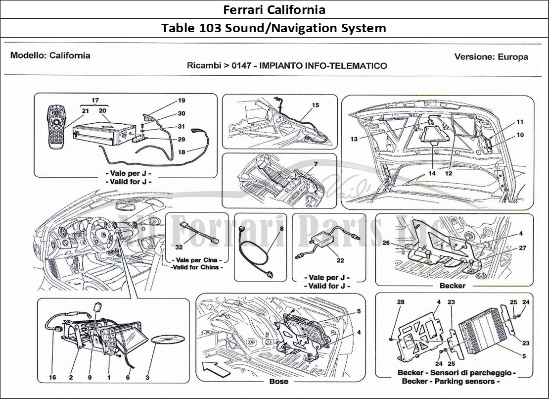Ferrari Parts Ferrari California Page 103 IT System