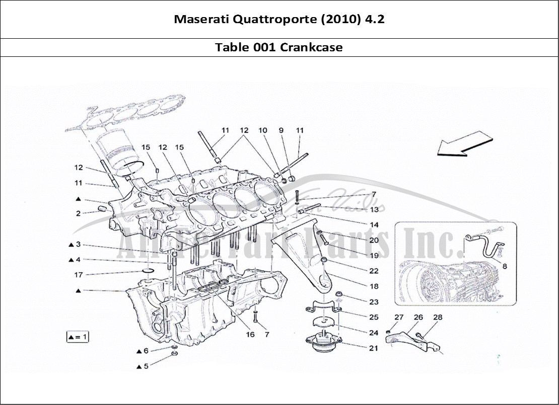 Ferrari Parts Maserati QTP. (2010) 4.2 Page 001 Crankcase