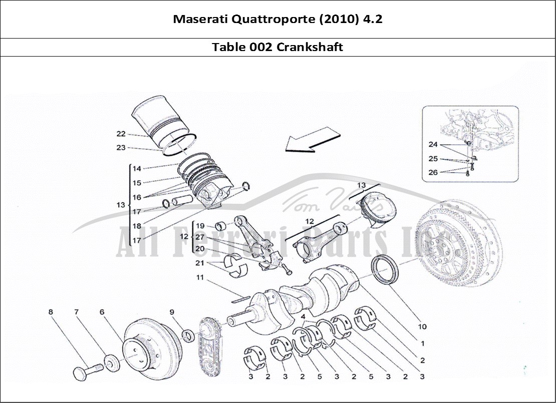 Ferrari Parts Maserati QTP. (2010) 4.2 Page 002 Crank Mechanism