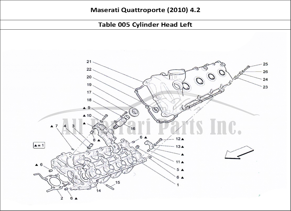 Ferrari Parts Maserati QTP. (2010) 4.2 Page 005 LH Cylinder Head
