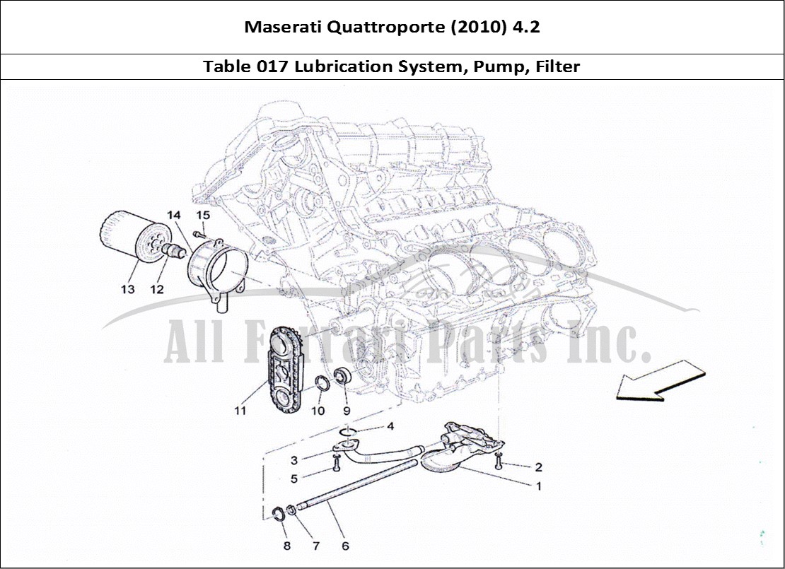 Ferrari Parts Maserati QTP. (2010) 4.2 Page 017 Lubrication System: Pump