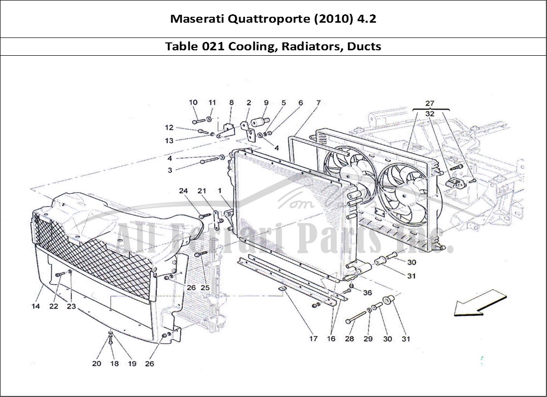 Ferrari Parts Maserati QTP. (2010) 4.2 Page 021 Cooling: Air Radiators an