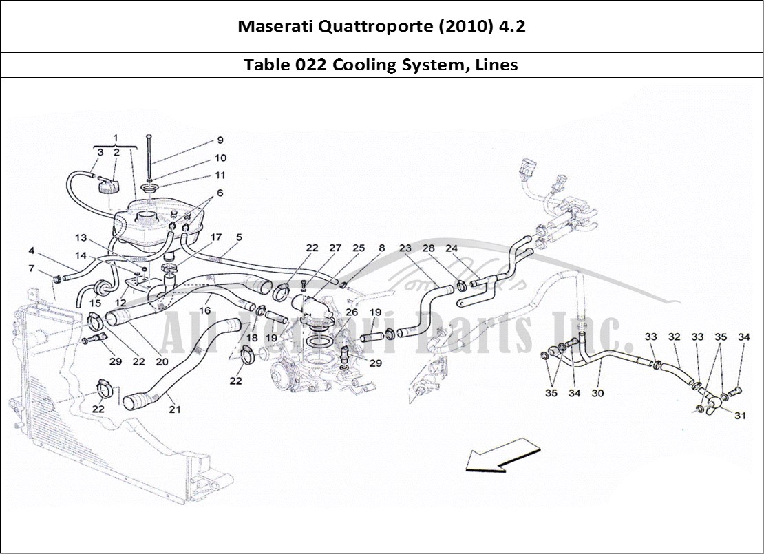 Ferrari Parts Maserati QTP. (2010) 4.2 Page 022 Cooling System: Nourice a