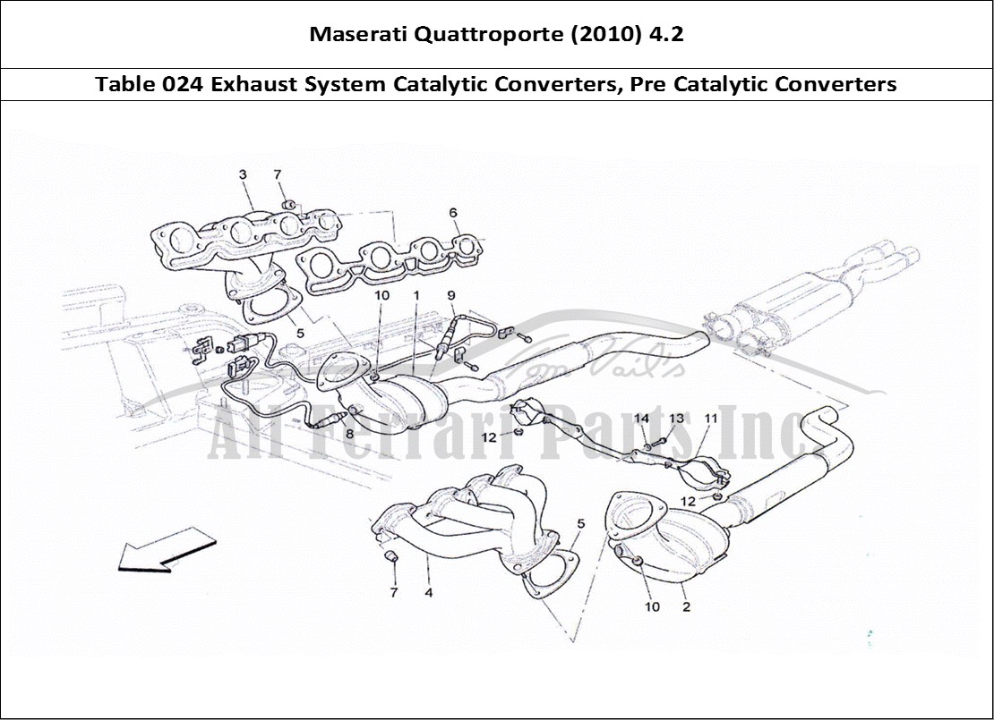 Ferrari Parts Maserati QTP. (2010) 4.2 Page 024 Pre-Catalytic Converters