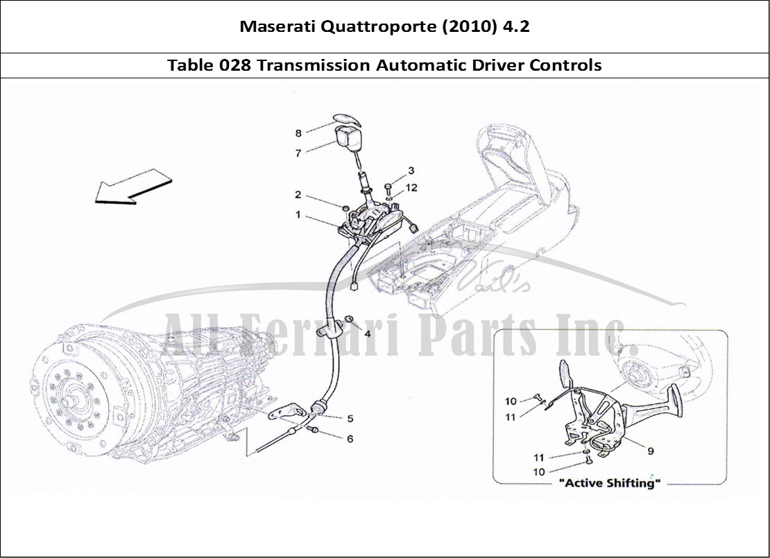 Ferrari Parts Maserati QTP. (2010) 4.2 Page 028 Driver Controls for Autom