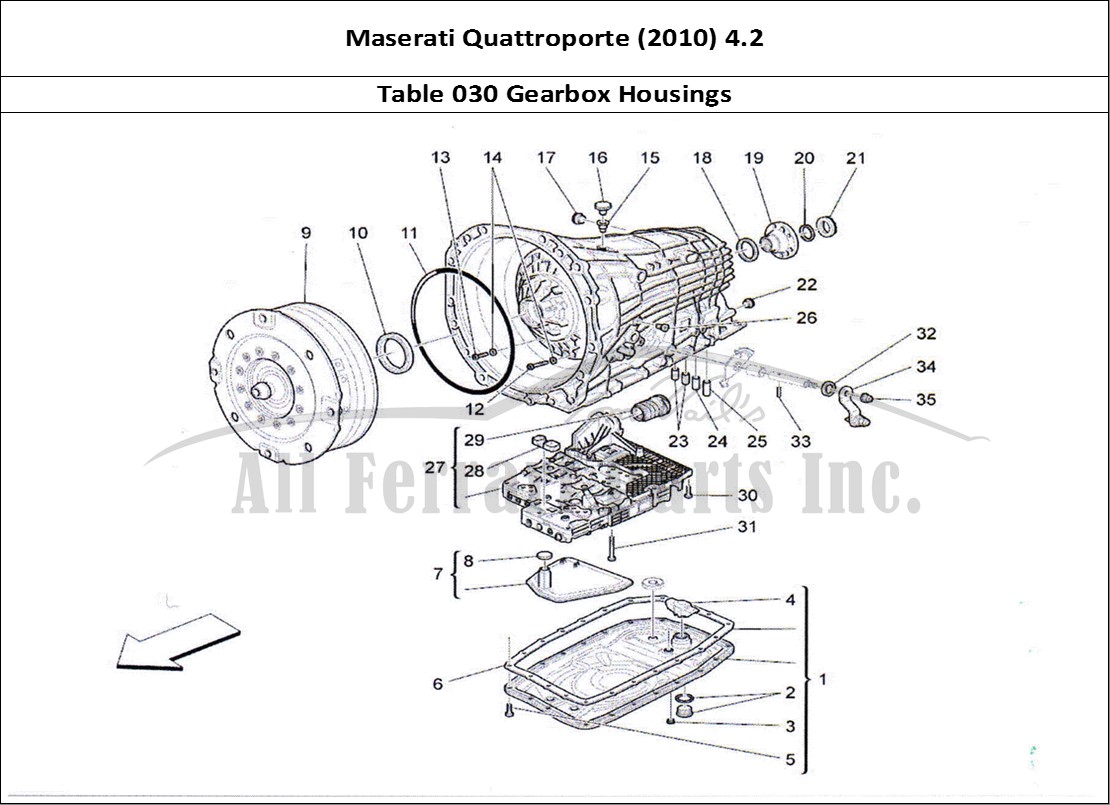 Ferrari Parts Maserati QTP. (2010) 4.2 Page 030 Gearbox Housings