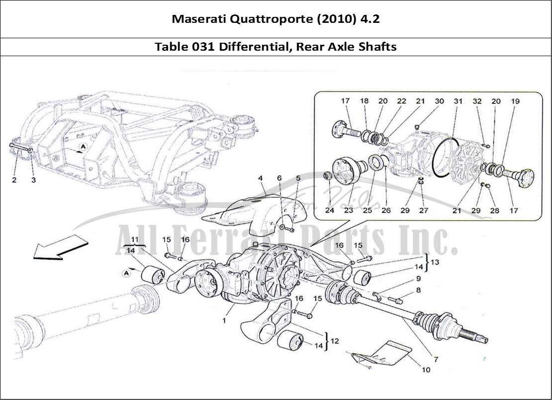 Ferrari Parts Maserati QTP. (2010) 4.2 Page 031 Differential and Rear Axl