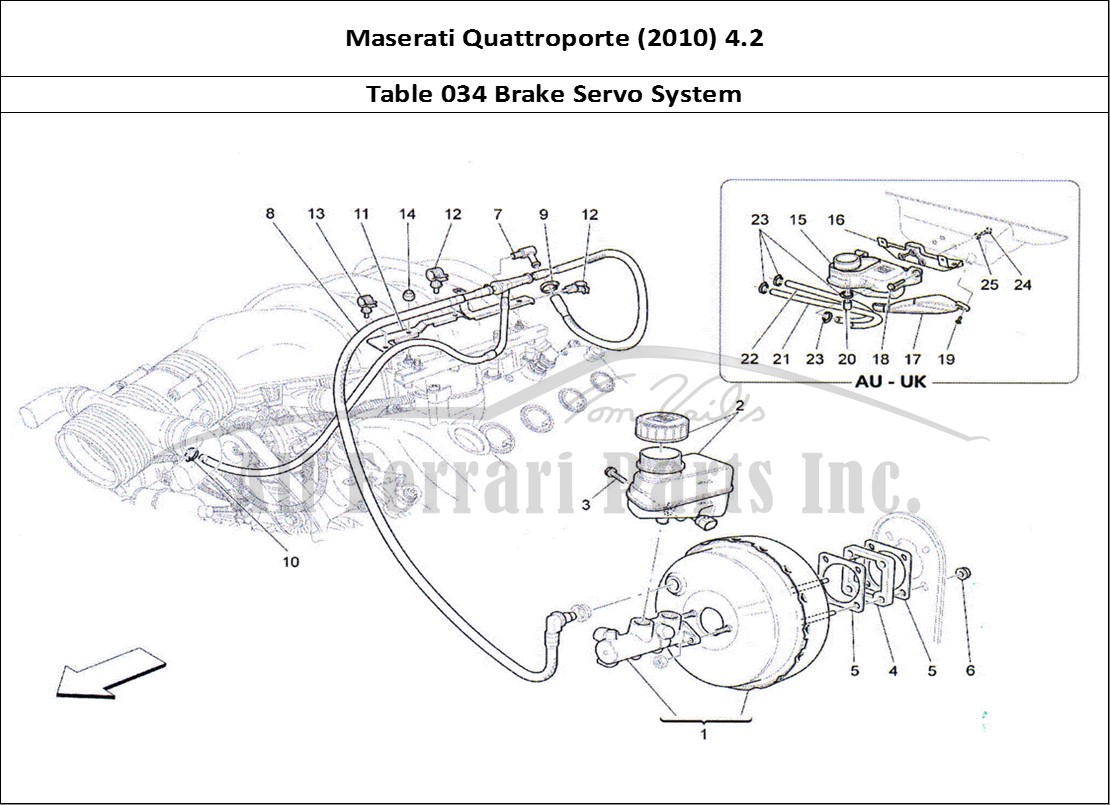 Ferrari Parts Maserati QTP. (2010) 4.2 Page 034 Brake Servo System