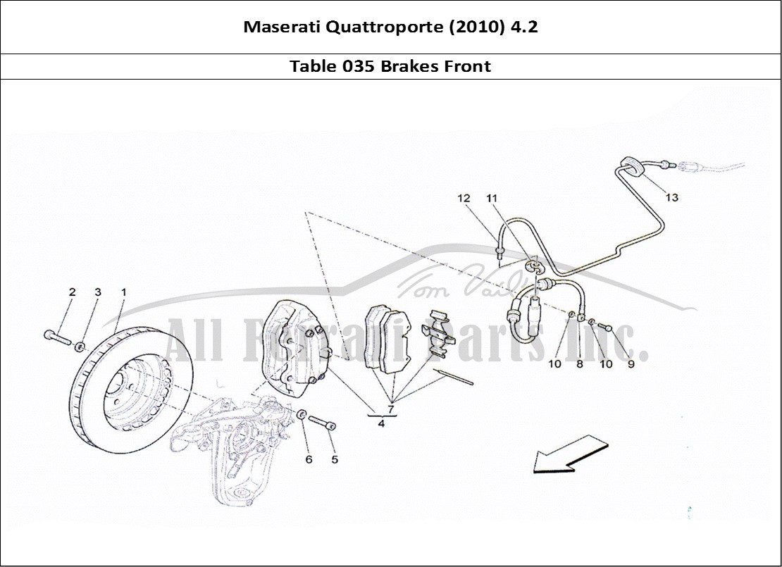 Ferrari Parts Maserati QTP. (2010) 4.2 Page 035 Braking Devices on Front