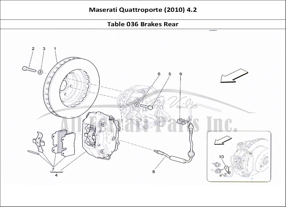 Ferrari Parts Maserati QTP. (2010) 4.2 Page 036 Braking Devices on Rear W