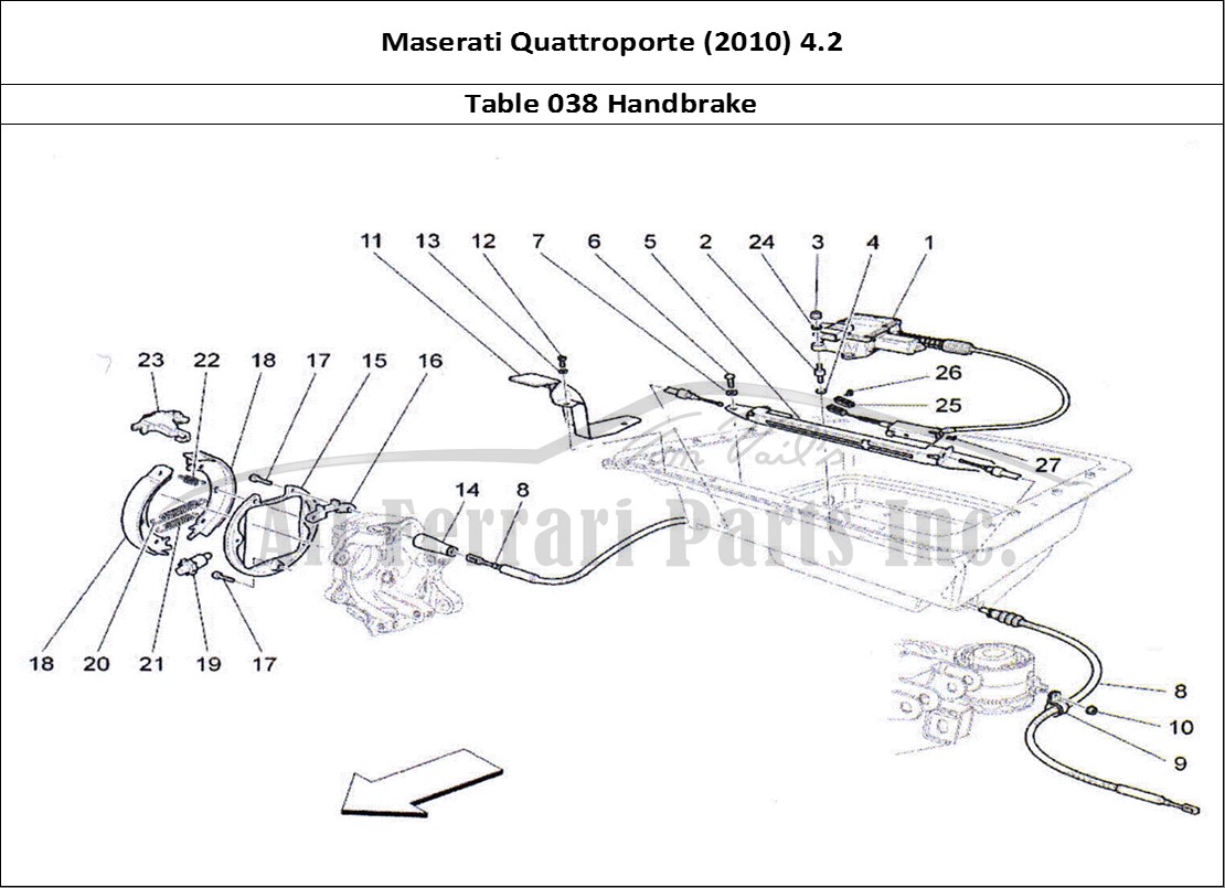 Ferrari Parts Maserati QTP. (2010) 4.2 Page 038 Handbrake