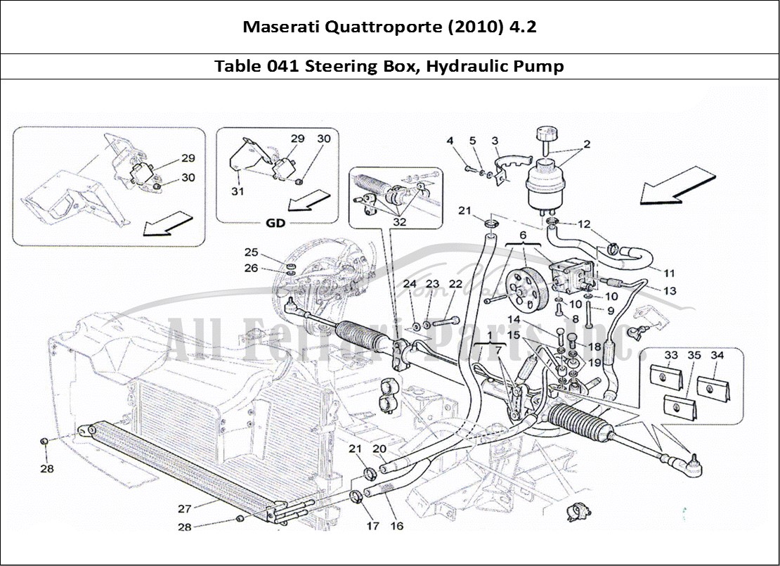 Ferrari Parts Maserati QTP. (2010) 4.2 Page 041 Steering Box and Hydrauli