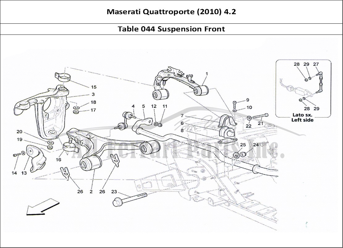 Ferrari Parts Maserati QTP. (2010) 4.2 Page 044 Front Suspension