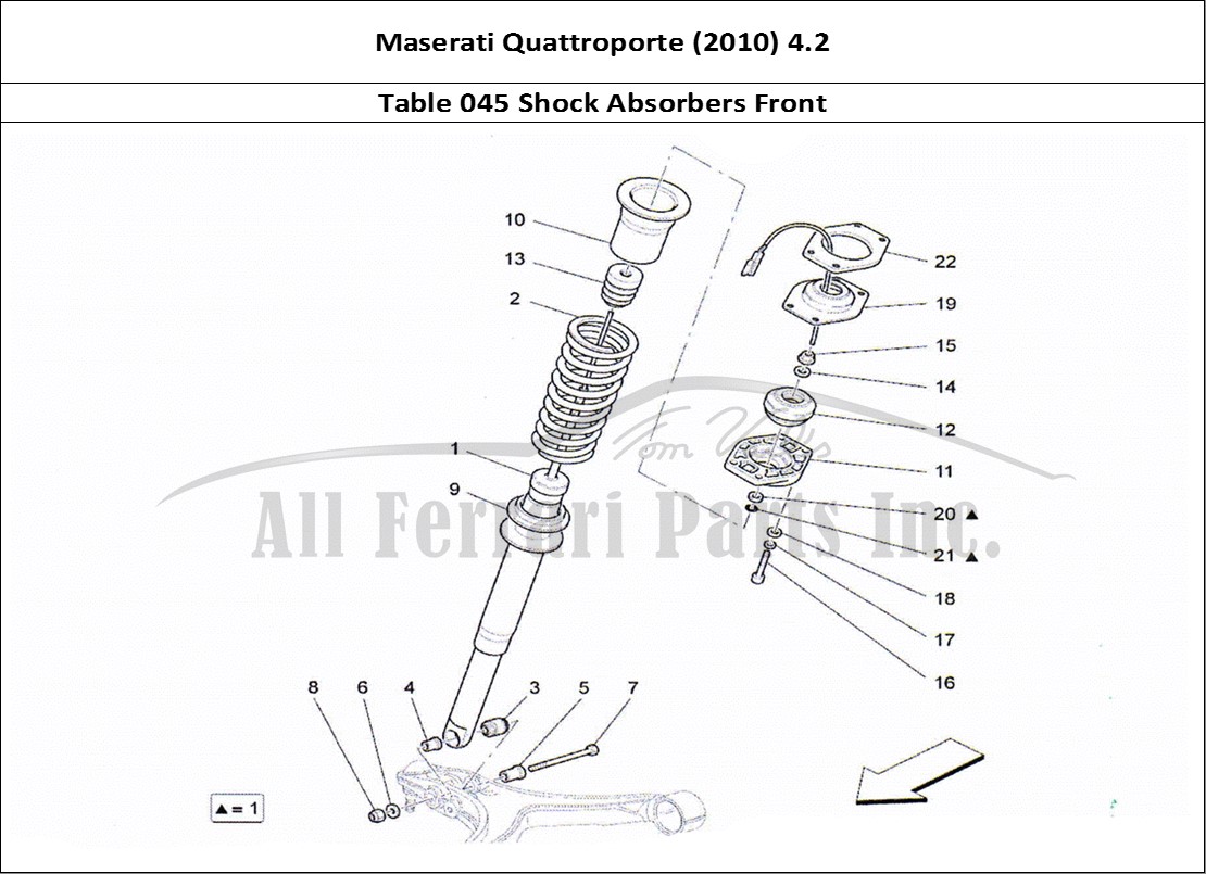 Ferrari Parts Maserati QTP. (2010) 4.2 Page 045 Front Shock Absorber Devi