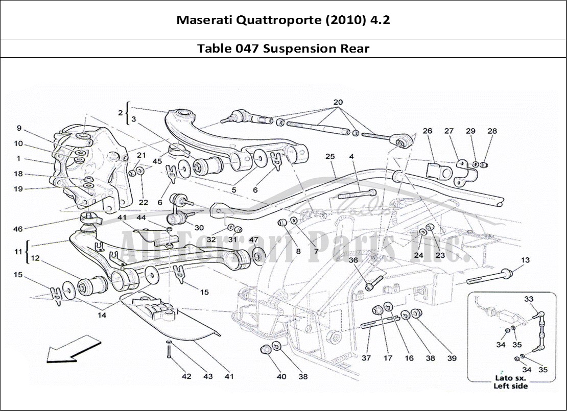 Ferrari Parts Maserati QTP. (2010) 4.2 Page 047 Rear Suspension