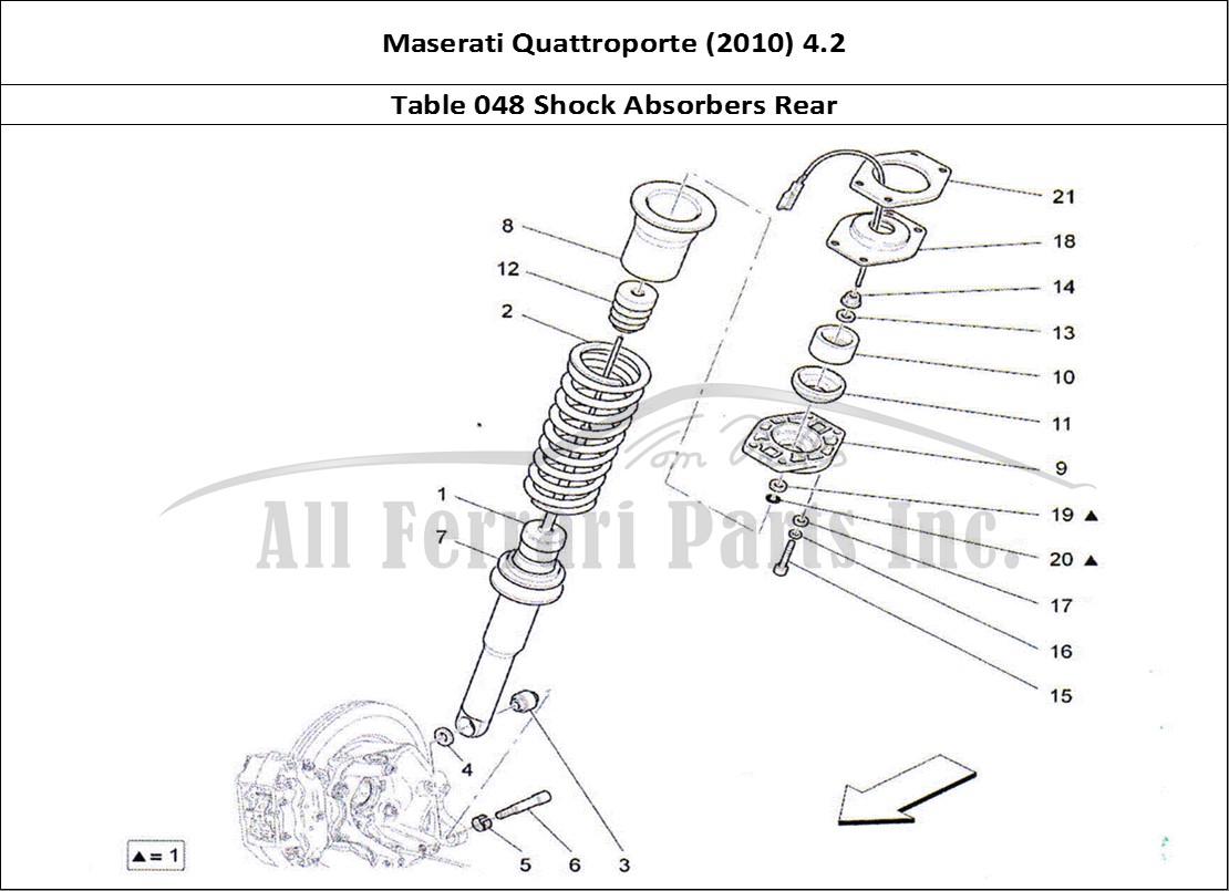 Ferrari Parts Maserati QTP. (2010) 4.2 Page 048 Rear Shock Absorber Devic