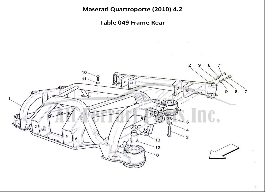 Ferrari Parts Maserati QTP. (2010) 4.2 Page 049 Rear Chassis