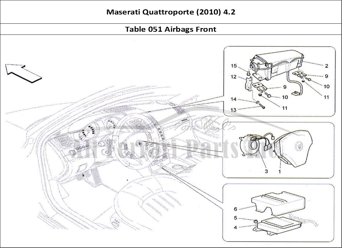 Ferrari Parts Maserati QTP. (2010) 4.2 Page 051 Front Airbag System