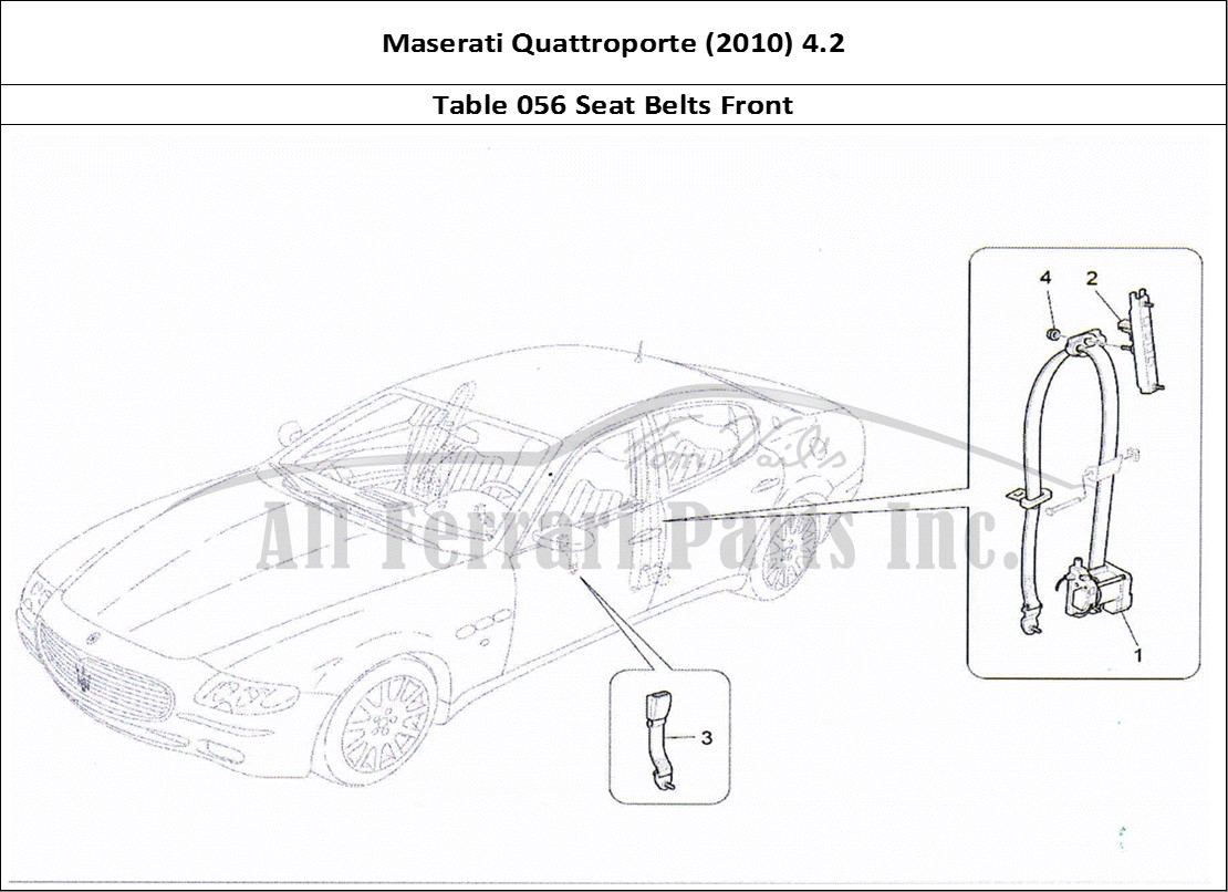 Ferrari Parts Maserati QTP. (2010) 4.2 Page 056 Front Seatbelts
