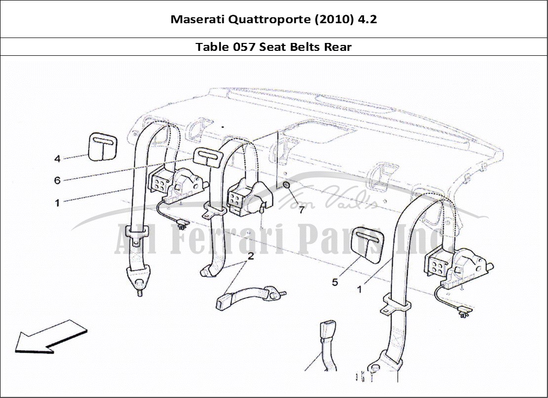 Ferrari Parts Maserati QTP. (2010) 4.2 Page 057 Rear Seat Belts