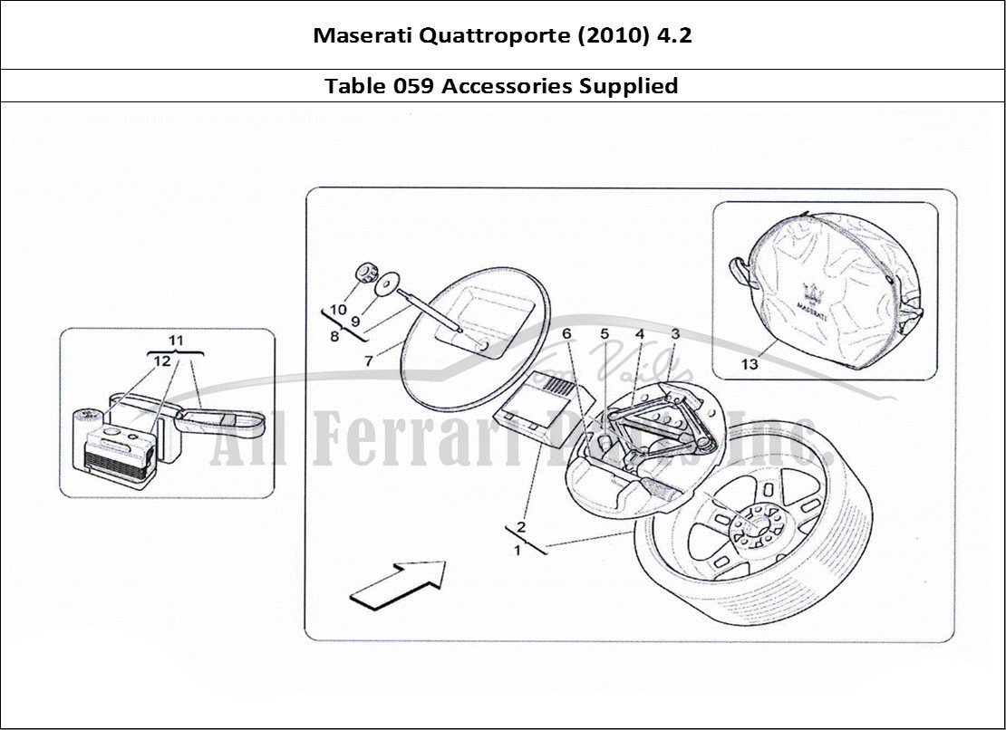 Ferrari Parts Maserati QTP. (2010) 4.2 Page 059 Accessories Provided